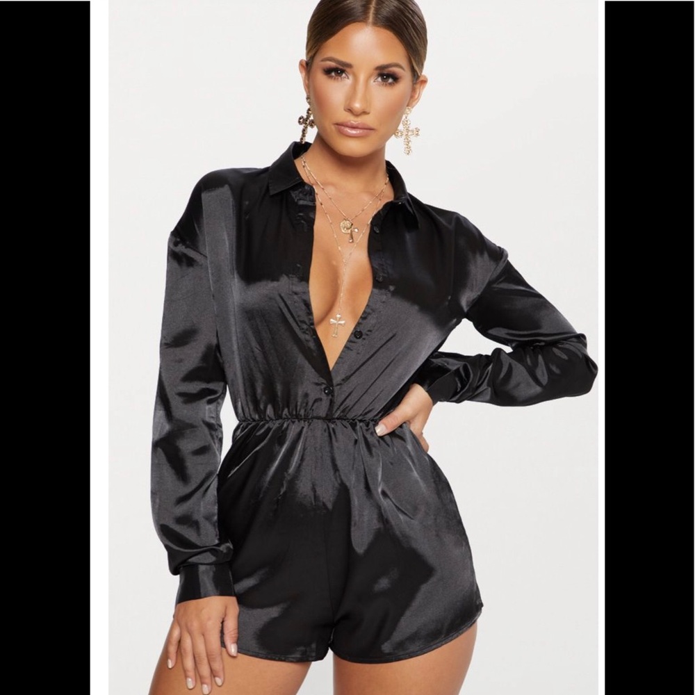 COPY - Black Satin Romper